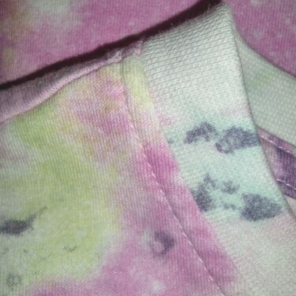 BCBGeneration XL Pink Pastels Tie Dye Raised Letter Scoop Neck Crop Top - Picture 10 of 11